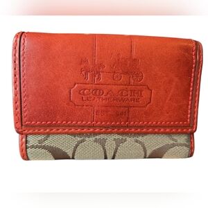 Coach Red Tattersal Wallet